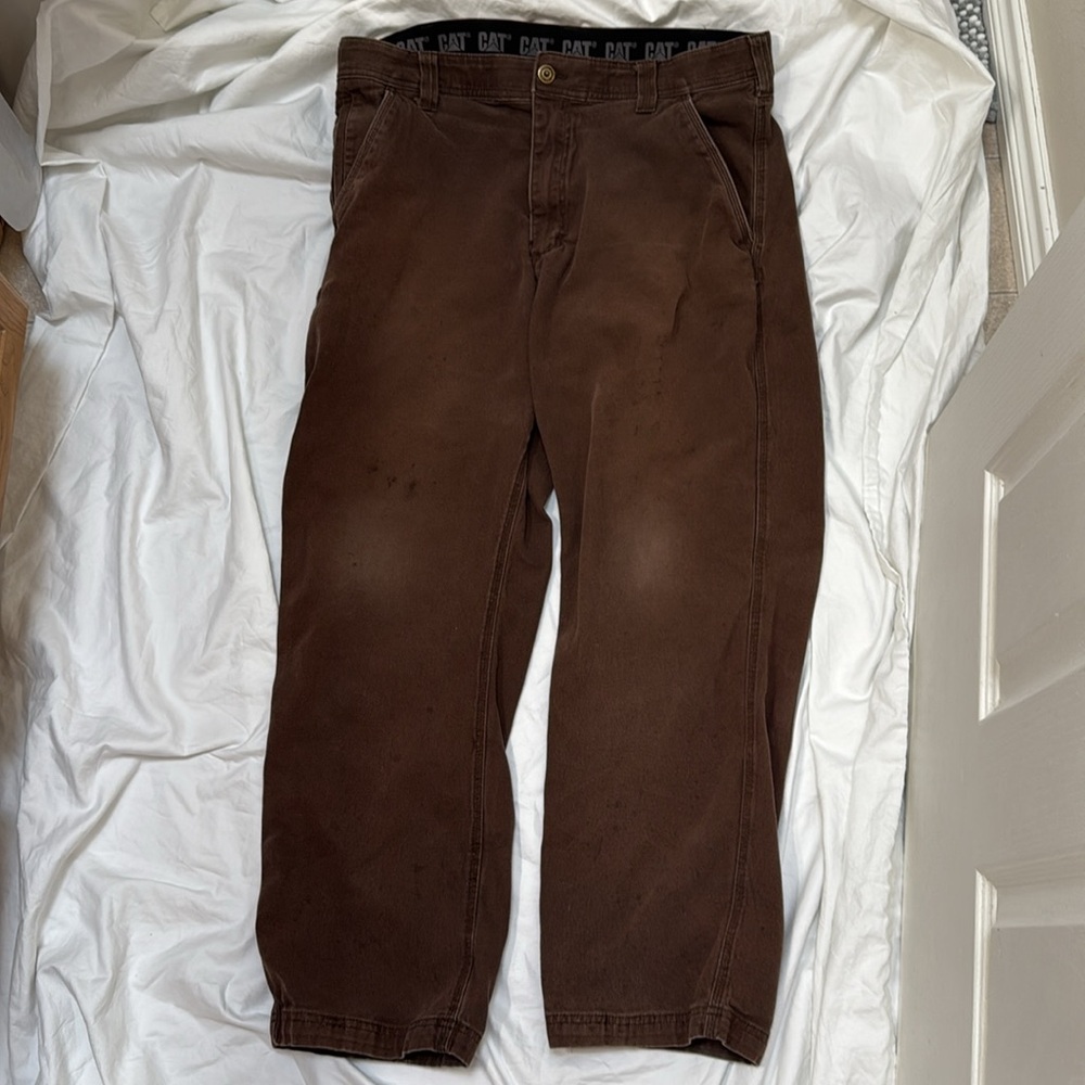 Men’s Caterpillar (CAT) brown work pants. Size 36 x 30